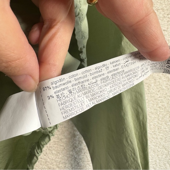 Zara NWT Girls Green Cropped Button Front Pocket Cropped Long Sleeve Top Size 10 - Picture 11 of 11